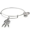 Alex and Ani Path of Symbols Expandable Bangle for Women, Dreamcatcher Charm, Rafaelian Silver Finish, 2 to 3.5 in