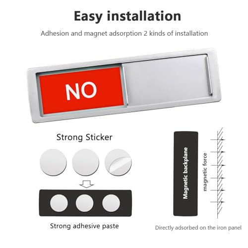 Image of Yes /No Slider Sign,Slider Indicator Tells Whether Yes or No, Indicator for Mailboxes, Offices, Homes-7'' x 2'' - Silver