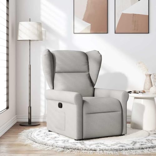 Gecheer Sillón reclinable de tela gris nube, sillón de relax, reclinable, para TV, de lectura, sillón de TV, sillón relajante, cómodo, sillón reclinable, P4015665