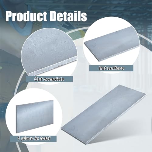 Image of Tandefio 1 Pcs 1 /4'' x 12'' x 36'' Hot Rolled Mild Steel Plate Steel Flat Plate Sheet Weldable Flat Stock Black Metal Sheet for Cutting, Industrial Machinery Manufacturing Residential