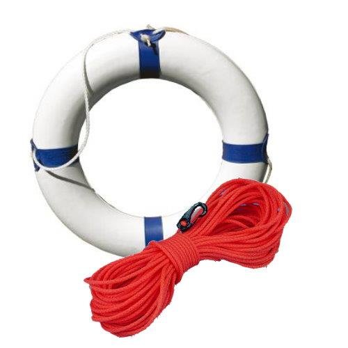 Rettungsring blau / weiß Ø 57 cm mit 30 Meter Wurfleine