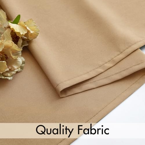 Image of MIULEE Brown Semi Sheer Privacy Curtains Drapes 2 Panels 52W x 90L | Semi sheer privacy, non-see-through, light filtering, fits kitchen, bathroom, bedroom