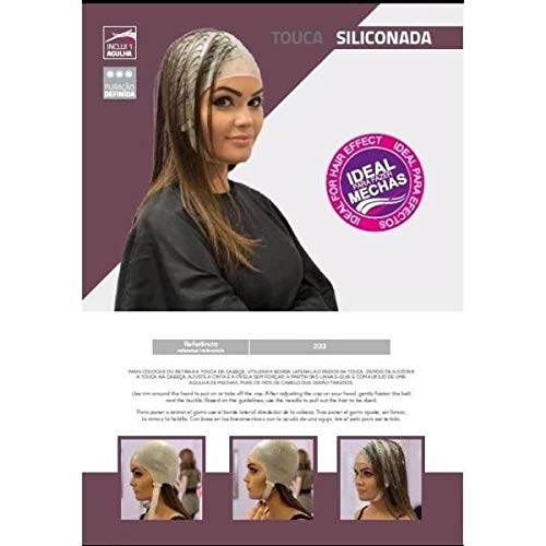 Dompel Silicone Highlight Hair Cap | Reusable professional silicone cap with Needle | Special for hair dyeing | Model 233 CA