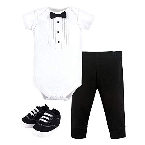 Image of Little Treasure Unisex Baby Cotton Bodysuit, Pant and Shoe Set