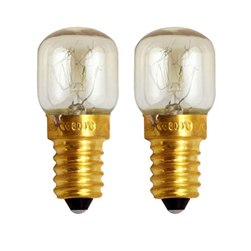 Uonlytech E14 25W Microwave Oven Bulb, Appliance Oven Refrigerator Bulbs for Oven, Stove, Refrigerator (2Pcs, Warm White)