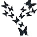 Bebebao 48 Pieces Butterfly Wall Stickers Black,Decor for Home,3D Stereoscopic Stickers S-32, M-8, L-8