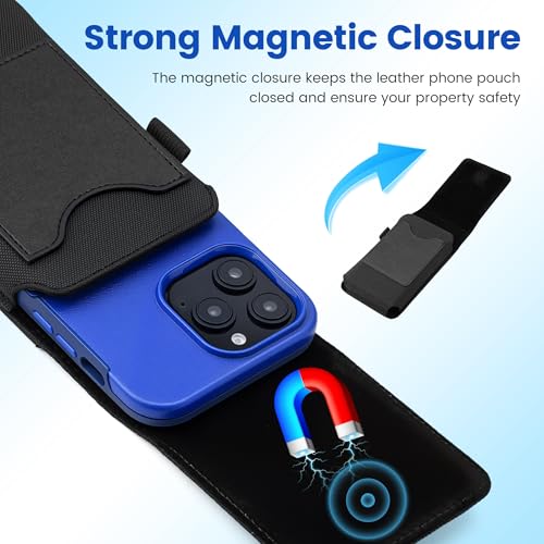 Image of BECPLT Nylon for Galaxy S25 Ultra 5G S24 /S23 /S22 /S21 /S20 Ultra Belt Holster Black Cell Phone Holder Belt Clip Holster Case Phone Pouch