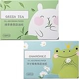 200 Sheets Oil Absorbing Sheets for Face, Makeup Blotting Paper Oil Blotting Sheets, Oil Blotting Sheets for Face Soft Oil Unisex Blotting Papers for Oily Care (Green tea+Chamomile)