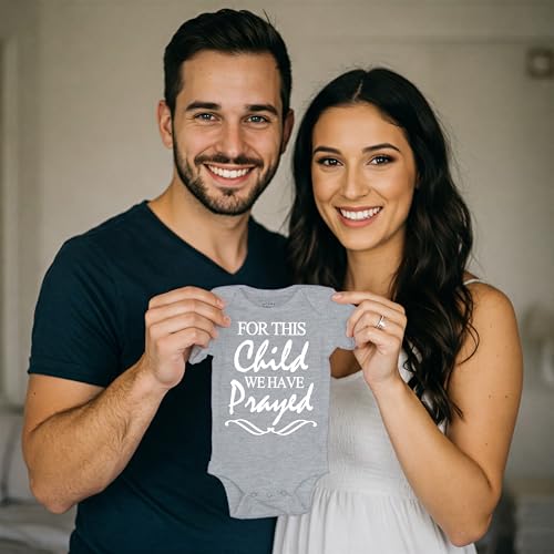 Reaxion Cute For This Child We Have Prayed Pregnancy Announcement or Baptism Christening Clothes4