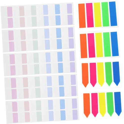 ledmomo 640個入りスティッキータブページマーカー 自己粘着式便箋紙 小型で持ち運び便利 ノートやのしおりに 学校 オフィス用半透明便箋紙