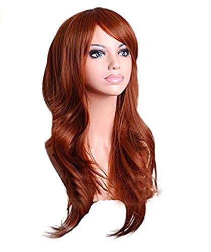Longlov 28 " Long Big Wavy Hair Heat Resistant Cosplay Wig Hair Extensions ( brown)