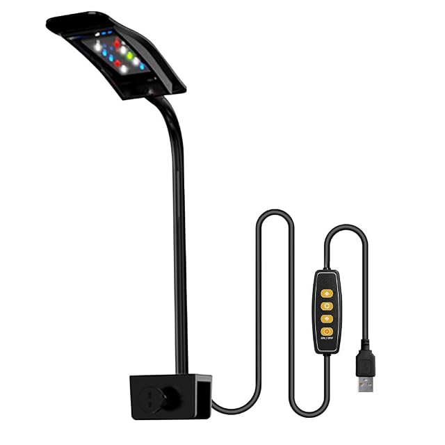 Mini lámpara de acuario de pinza, 6 W, lámpara móvil de intensidad variable
