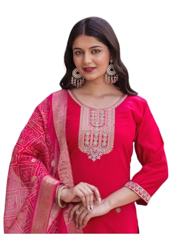 Kurta brodé pour femme avec pantalon dupatta kurti costume ethnique traditionnel M