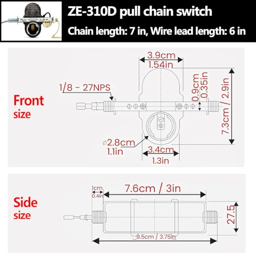 Image of Ceiling Fan 2 Light Socket Switch Zing Ear ZE-310D ZE-109M Socket Pull Chain Switch Ceiling Fan Lamp Light, Lamp Holder E95014