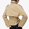 Maohao Women's Cropped Trench Coat Double Breasted... #2