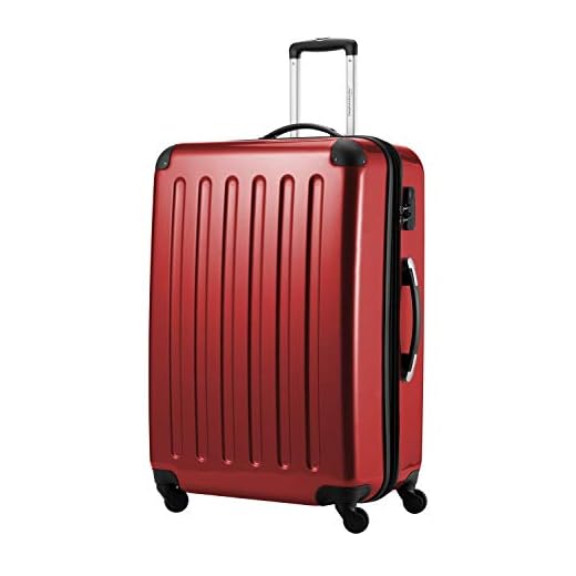 HAUPTSTADTKOFFER - Alex - Bagage Rigide Valise Grande Taille, Trolley avec 4 Roues multidirectionnelles, 75 cm, 119 litres, Rouge