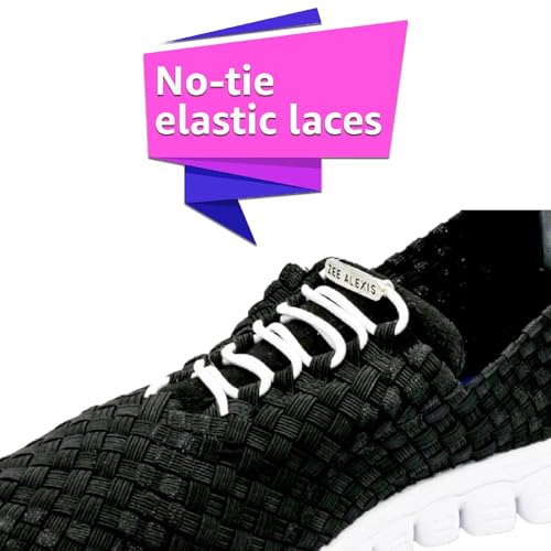 Image of Zee Alexis Women's Danielle Sneakers | Breathable Lightweight Flexible Casual Comfortable Slip-On No-Tie Elastic Laces Woven Shoes