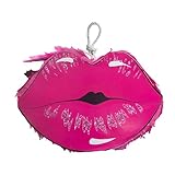 APINATA4U Pink Lips Pinata, Kiss Themed Bachelorette Party, Hen Party, Girls Birthday Decoration, Romantic Valentine Day Lips Pinata, Fun Supplies, 18x14x4 Inches