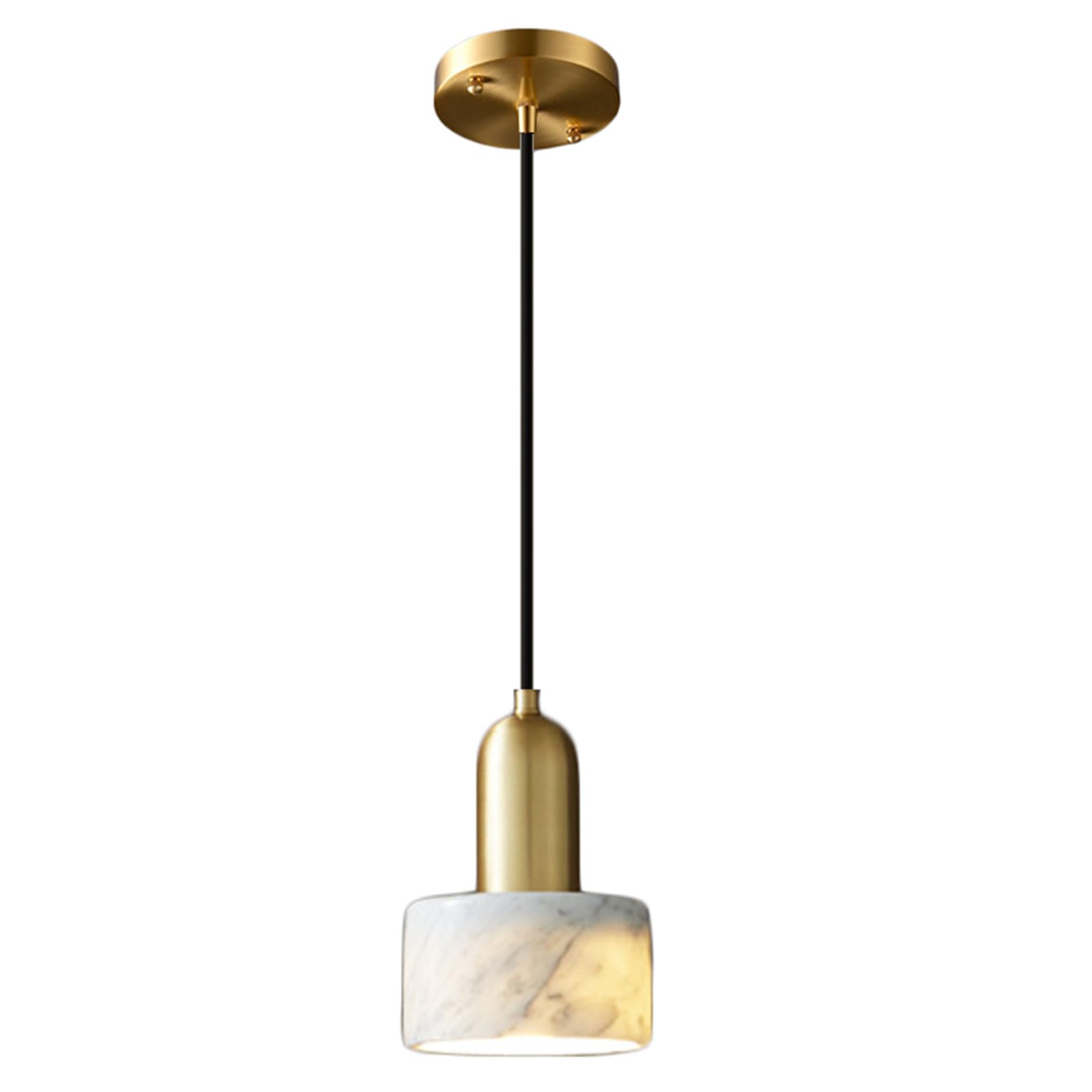 KHUKHU Marble Pendant Light, Modern Hanging Lamp with Alabaster Shade, Pendant Lights Kitchen Island, Pendant Light Fixtures for Bedroom, Living Room(B)