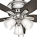 Hunter Fan Company Newsome Indoor Low Profile Ceiling Fan with LED Light and Pull Chain Control, 42