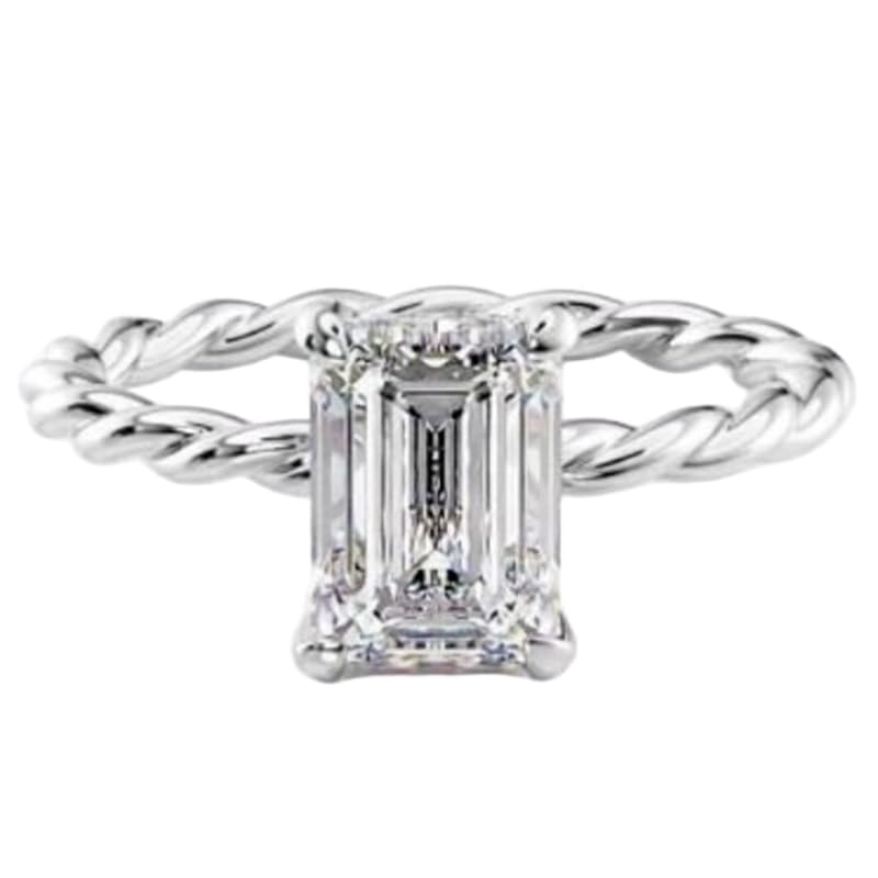 Bague imposante en argent 925 et pierre CZ éclatante au design haute joaillerie