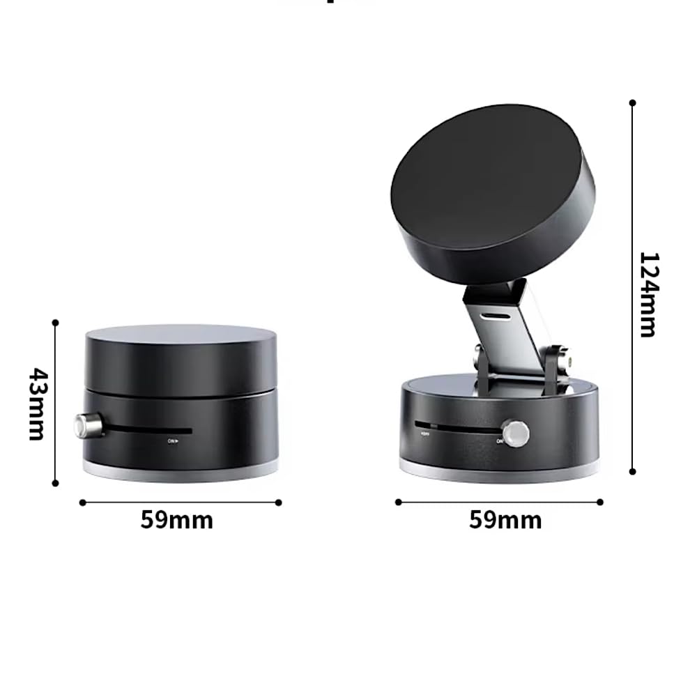 Soporte ajustable para teléfono con interruptor de encendido/apagado, rotación de 360°, plegable y portátil con soporte multiusos para teléfono, para coche, hogar, oficina, disponible en negro,