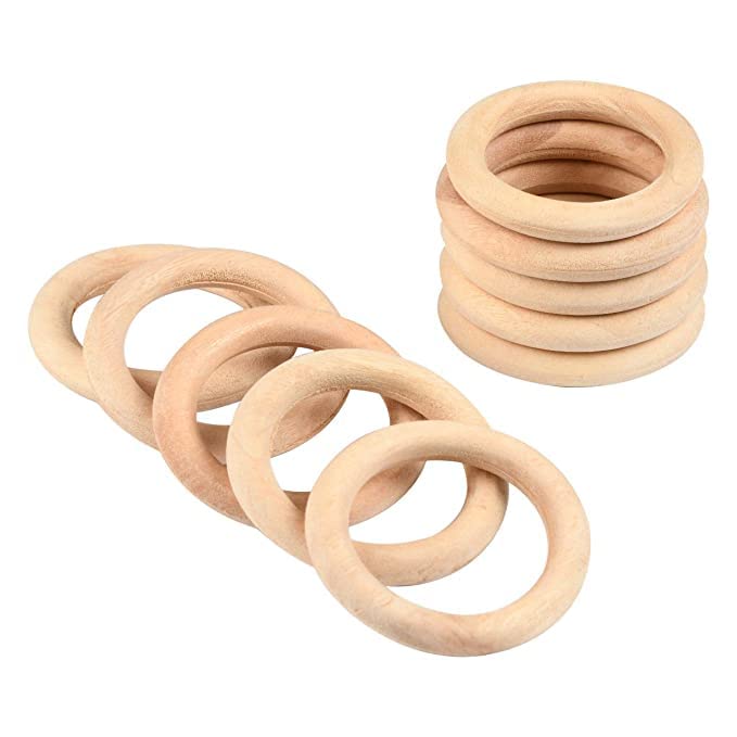 Pooja ki Potli® Round Wooden Rings Set of 10 Rings-Macrame, DIY Art and Craft, Jhula, Toran, Bag, Bunting, Door Hanging, Wall Hanging (2.5 Inch (Pack of 10)) (B0BRQJDNB8) Amazon Price History, Amazon Price Tracker