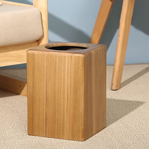 Poubelle carrée en bois pour bureau et maison petit format