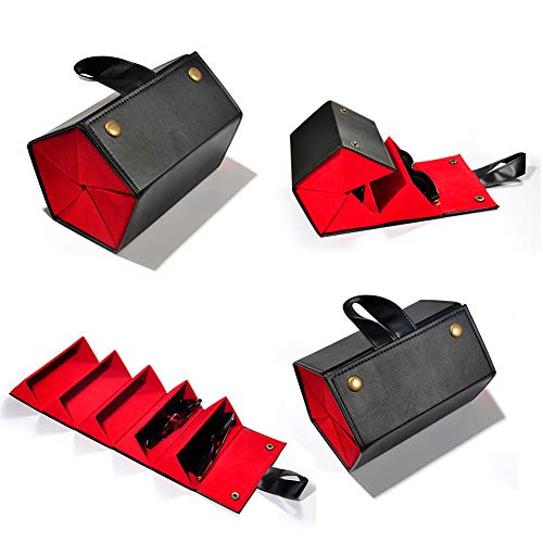 Multiple Leather Sunglasses Travel Organizer Case Foldable Eyeglasses Storage Box Portable Eyewear Display Containers