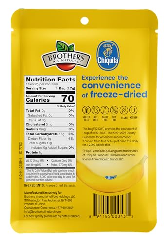 Brothers All Natural Freeze Dried Fruit Crisps, Banana - image 3