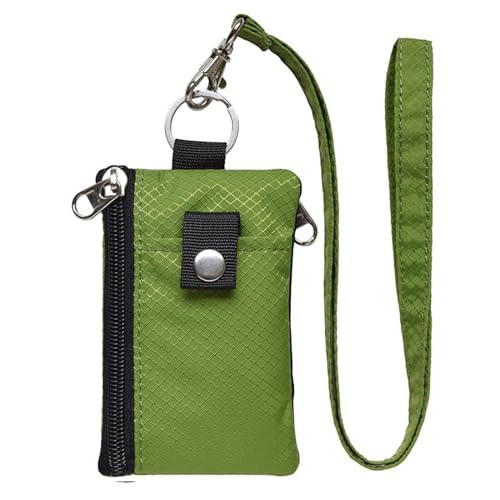 Portable Blocking Small Wallet Outdoor Waterproof Wallet Mens Women with Lanyard Keyring Window and Zippered Pockets