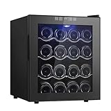 ANTAI ワインセラー 16本収納 静音 省エネ LED温度表示 タッチパネル 温度調節可能 家庭用 業務用 小型 保冷庫 ブラック PSE認証（16本収納）