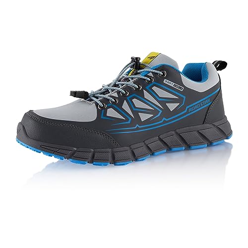 Fusskleidung® Damen Herren Wanderschuhe Softshell Trail Running Trekkingschuhe Grau Blau EU 42