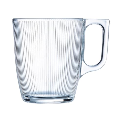 Luminarc Stripy Lot de 6 tasses en verre 25 cl Sodo Passe au micro-ondes Convient au réfrigérateur écologique