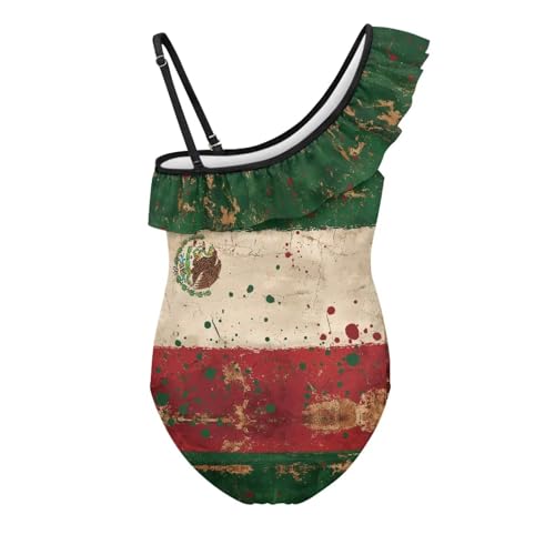 Image of Girls Swimsuit One Piece Ruffle Swimsuit Non-Slip Straps UPF 50+ for Girls Size 3-14 Years