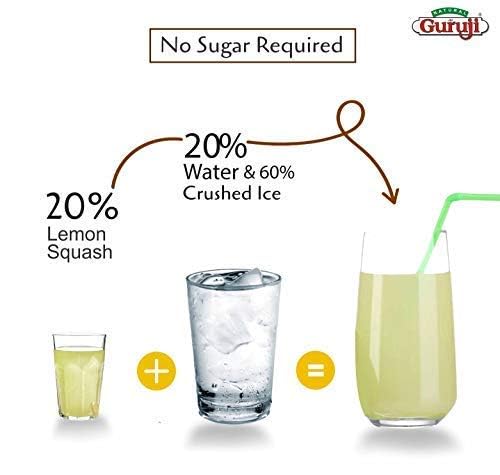 Image of Jai Guruji Lemon Fruit Squash Sharbat Instant Refreshing Drink For Summer (Lemon)