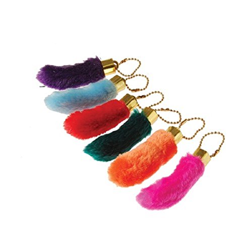 Assorted Color Faux Fake Lucky Rabbits Foot Key Chains Key Rings