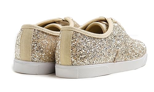 Image of FEVERSOLE Women's Fashion Dress Sneakers Party Bling Casual Flats Embellished Shoes