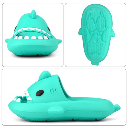 Image of Kids Shark Cloud Slides | Boys Girls Slip On Sandals | Toddler Beach Slippers | Youth Fish Flip Flops Pool Shower Shoes