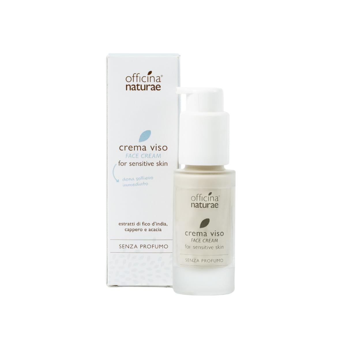 Officina Naturae | Crema Viso per Pelle Sensibile, Azione Riparativa, Lenitiva e Calmante, Senza Profumo, 30ml