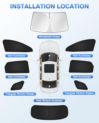 Image of Canvcle Window Shades for 2023-2025 2026 Kia Sportage Accessories Windshield Sun Shade Side Rear Window Covers Sunshade Sun Visor Shield Privacy Protection for Camping Keep Vehicle Cool Black 8PCS