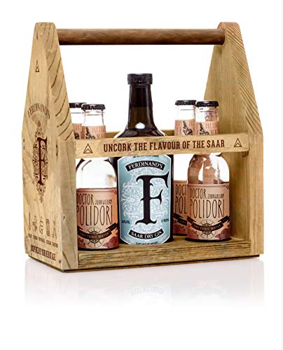 FERDINAND'S Werkzeugkiste “L” mit 4 Fl. Tonic Water (DR. POLIDORI Tonic) Spirituose, (1 x 500 ml / 4 x 200 ml) Cover