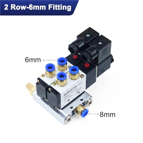 Électrovanne 4V210-08 distributeur pneumatique 24v avec embase collecteur et raccord 6mm - 3