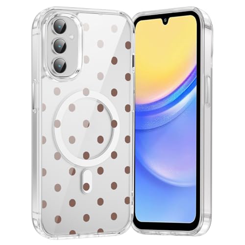 Yomjew ���I �K�[���[ �N���A Magsafe�P�[�X Samsung Galaxy A15 5G 6.5�C���`�p�A���C�g�u���E���|���J�h�b�g�A�ϏՌ��������C�J�o�[�A�K�[���Y���f�B�[�X�p