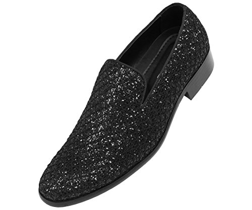 Bolano Sarlo Mens Dress Shoes Red Metallic Glitter Tuxedo Slip On Loafers For Men The Original Smoking Men Dress Shoes: Black Size 13 #TOP1
