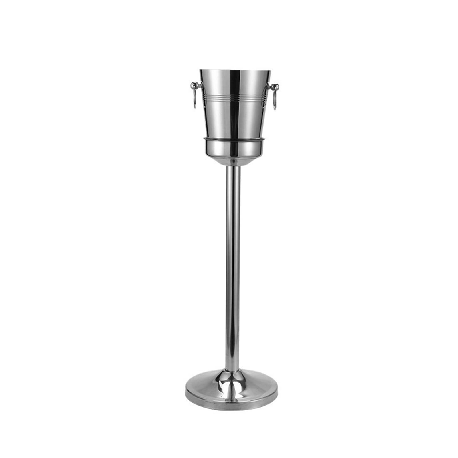Raffreddatore isolato vino Champagne secchio di ghiaccio in acciaio inox, contenitore cubo in piedi per vino, birra, KTV Club Bar BBQ festa di nozze, vasca da bagno bevanda(argento)