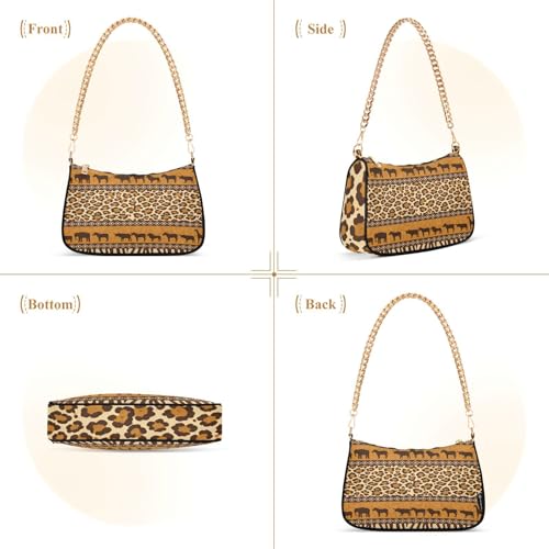 Image of Shoulder Bags for Women Animal Zebra Leopard Cheetah Tiger Print Hobo Tote Handbag Small Clutch Purse with Zipper Closure