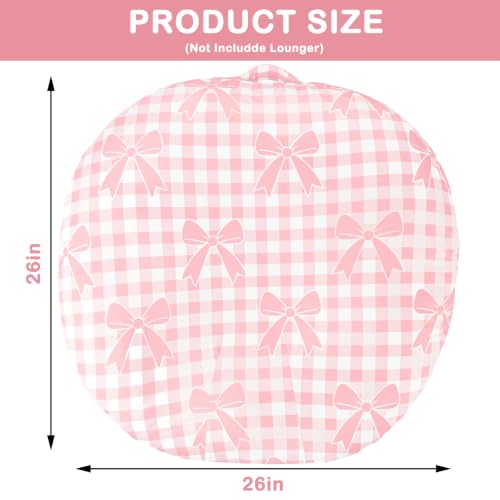 Image of Newborn Lounger Cover, Soft Comfortable Baby Lounger Cover, 1 Pack Reversible Removable Slipover for Infant Lounger Pillow, Pink Gingham Bow (Lounger not Included)