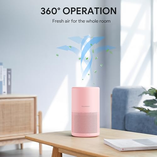 Image of FULMINARE Air Purifiers for Bedroom H13 True HEPA Air Filter, Quiet Air Cleaner With Night Light, Portable Small Air Purifier for Home, Office, Living Room (Pink)