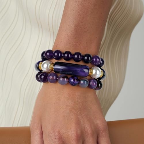 Tube Bangle Bracelets for Women Men 10MM Natural Crystal Healing Bracelet Inspirational Gifts for Women Men3